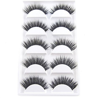 

Gracefulvara 5 Pairs Luxurious 3D False Eyelashes Cross Natural Long Eye Lashes(Pack of 1)
