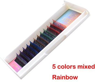 

Bodermincer Scala 5 Colors Mix Gradient Rainbow Colorful 12 Rows Flash Eyelash Extension Nature Long Mink False Individual Eye Lashes Makeup Fake Eyelashes(Pack of 1)