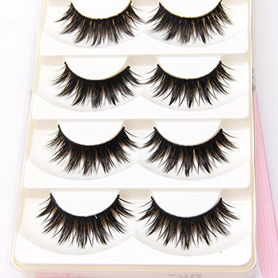 

Misright 5 Pairs Makeup Long Black Natural Handmade Thick Soft False Eyelashes Eye Lashes(Pack of 1)