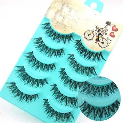 

Bhbuy 5 Pairs In Green Box Handmade Messy Cross Fashion False Eyelashes Cute Charming Eye Lashes(Pack of 1)