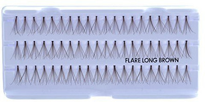

Beauty 10 Packs 100 Human Hair False Eyelashes Flare Long Brown(Pack of 1)