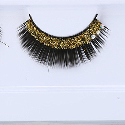 

Rosiest False Lashes Fashion Women Soft Simulation Rhinestones Stage Fake Eyelashes(Pack of 1)