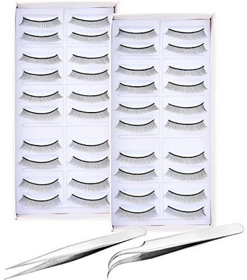 

Tecunite 20 Pairs Training Lashes Practice With 2 Pieces Stainless Steel Tweezers For Practicing On Mannequin Head Eyelashes Extensions(Pack of 2)