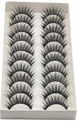 

Iuhan False Eyelashes For Women 10 Pairs Thick Long Cross Party Black Band Fake Eye Lashes(Pack of 1)