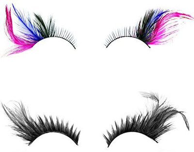 

Sopear 2 Pairs Magnified False Eyelashes Handmade Feather Eye Lashes For Christmas Cosplay Dance Party Halloween Costume(Pack of 1)