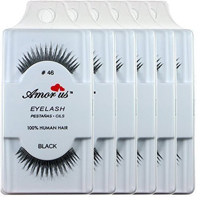 

Amorus 6 Pairs 100 Human Hair False Eyelashes Made In Indonesia 46(Pack of 6)