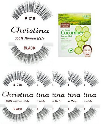 

Christina 6Packs Eyelashes 218 100 Human Hair Fake(Pack of 6)