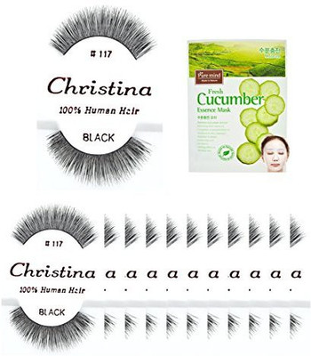 

Christina 12Packs Eyelashes 117 100 Human Hair Fake(Pack of 1)
