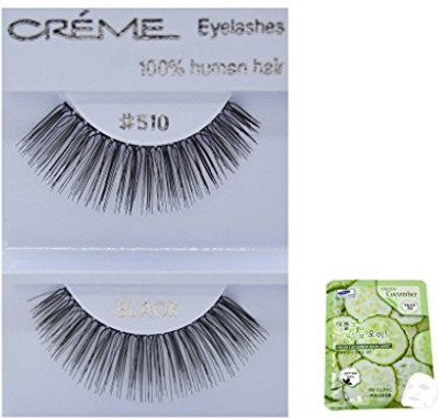 

Creme 12 Pairs 100 Human Hair Black Natural False Eyelashes Dozen Pack 510(Pack of 1)