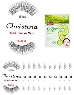 

Christina 12Packs Eyelashes 205 100 Human Hair Fake(Pack of 12)
