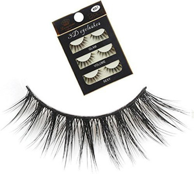 

Lookatool False Eyelashes 3 Pairs Thick Long Cross Party Black Band Fake Eye Lashes(Pack of 1)