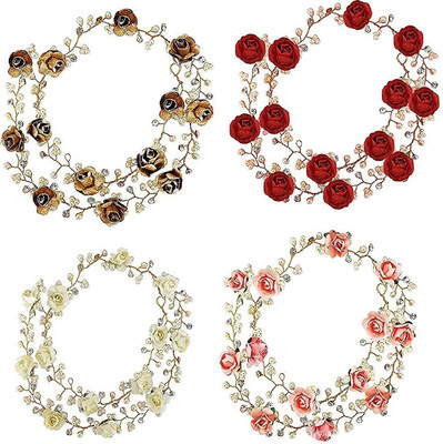 

RAAYA Diwali and Karva chouth Gift Item of Foldable Floral Stone Hair Gajra, Hair Accessories for Girls, Bridal, Women, Gift Items for Friends and Relatives, Multi Colour, 50 Grams Hair Accessory Set(Multicolor)