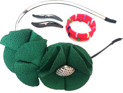 

Fashionable FLOWER HAIR BAND Rubber Band, Tic Tac Clip(Multicolor)