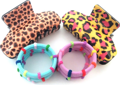 

Fashionable KOREAN BIG SIZE 2 CLUTCHER AND 10 Hair Band(Multicolor)