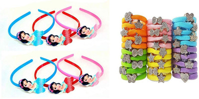 

RAAYA Wedding and Daily Wear Head Band with Rubber Band Holder for Girls, Combo Hair Accessories, 20 Gram Pack of 1 Hair Accessory Set(Multicolor)