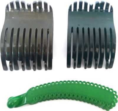 

Fashionable KOREAN 2 HAIR CLUTHER AND 1 BANANA CLIP Hair Claw(Multicolor)