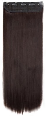 Alizz Dark Brown clip in wig for girls hair bun juda pony tail wig natural long hair wig stylish wig artificial ladies wig for women pony wig style straight volumizer fake hair braid Hair Extension