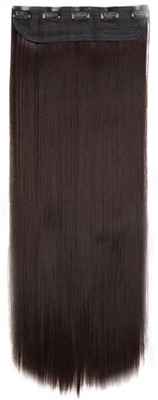 

Alizz Dark Brown clip in wig for girls hair bun juda pony tail wig natural long hair wig stylish wig artificial ladies wig for women pony wig style straight volumizer fake hair braid Hair Extension