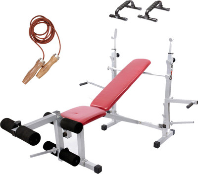 

Lifeline Multi Benc | Bundles With skipping Rope and Push up Bar Set Home Gym Combo(100 - 120 kg)