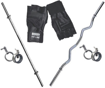 

StepInnStore *Straight Bar, *Curl Bar,*4 locks with *Gym Gloves Gym & Fitness Kit