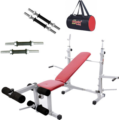 

Lifeline Multi Gym Bench 308 | Bundles With Gym Bag and Dumbbell Rod 14" Set Home Gym Combo(100 - 120 kg)