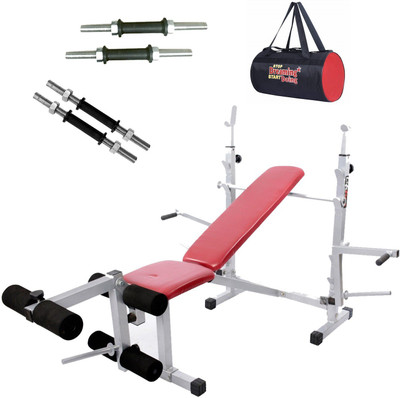 

Lifeline Multi Bench 309 | Bundles With Dumbbell Rod 14" Set and Gym Bag Home Gym Combo(100 - 120 kg)