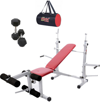 

Lifeline Multi Gym Bench 308 | Bundles With Hexa Dumbbell 5 kg Set and Gym Bag Home Gym Combo(100 - 120 kg)