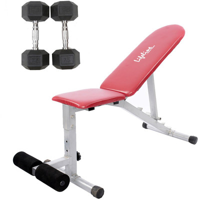 

Lifeline Adjustable Bench 311 Bonus With Hexa Dumbbell 7.5 kg Set Home Gym Combo(100 - 120 kg)