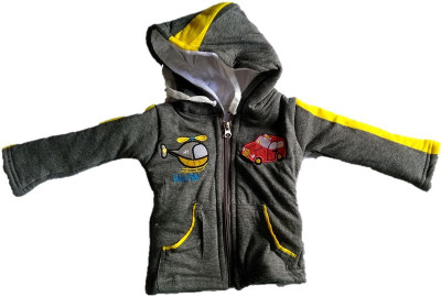 

Arya Krishna Full Sleeve Applique Baby Boys & Baby Girls Jacket, Grey;white