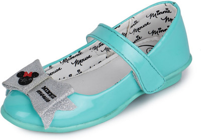 

Minnie Girls Velcro Ballerinas(Green, Sea green