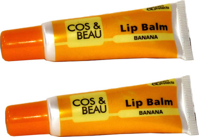 

Cos & Beau Natural Moisturizing Lip Balm banana(Pack of: 2, 20 g)