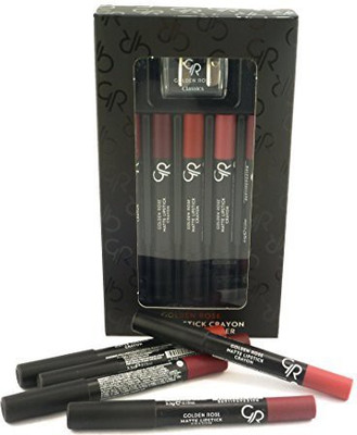 

Golden Rose Matte Lipstick Crayon Jumbo Lip Pencil With Sharpener In Gift Box, Set Of 5 (Set3)(Multicolor)