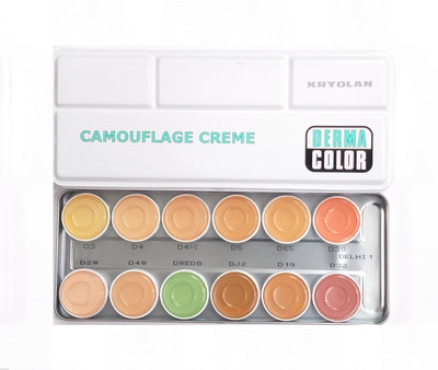 KRYOLAN ( 100% Original ) Derma Color Camouflage Cream Palette 12 color ( DELHI- 1 )