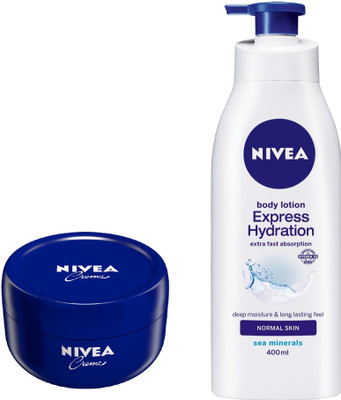 

Nivea 1 CREME 100ML+1 EXPRESS HYDRATION BODY LOTION 400ML(400 ml)