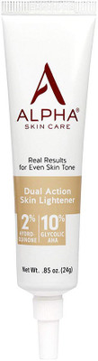 

Alpha Skin Care Dual Action Skin Lightener, 2% Hydroquinone, 10% Gycolic AHA, Real Results for Even Skin Tone| Paraben-Free| 0.85-Ounce(24 g)