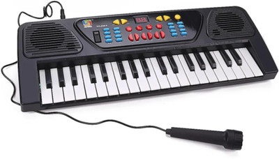 

NR Toys Piano Keyboard Toy with DC Power Option & Recording for Kids(Black)