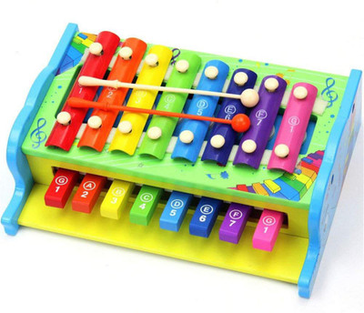 

Shanbuyers 8 Musical Notes Multi Functional Wooden Xylophone Musical Piano Toy for Kids(Multicolor)
