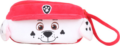 

Tickles Cartoon Dog Art Polyester Pencil Box(Set of 1, Red)
