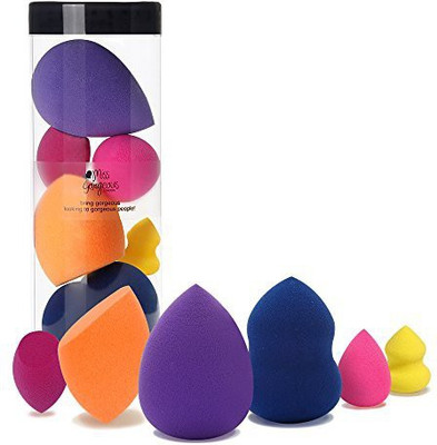 

Miss Gorgeous Makeup Blender Beauty Sponge Blending Latex Free Colorful 6 Pieces With 3 Normal Sizes And Mini