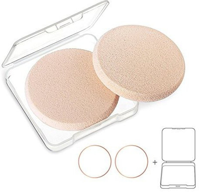 

Kooba 2Pcs Round Makeup Sponges With 1 Travel Case Beauty Face Primer Compact Powder Puff Blender Sponge