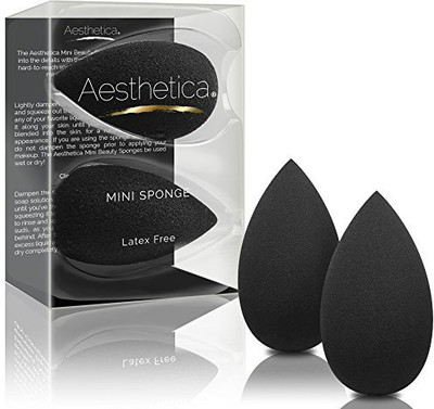

Aesthetica Cosmetics Mini Beauty Sponge Blender Makeup Applicator For Small Areas 2 Pack
