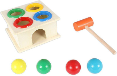

Imported LittleHamlet Wooden Hammer Case Toy for Kids, Pounding Bench, 4 Balls, 1 Hammer(1 Pieces)