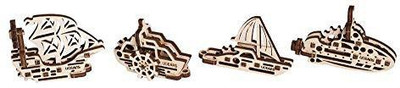 

Ugears Mechanical wooden 3D puzzle U-Fidgets-Ships. 4 Models Construction Set(1 Pieces)