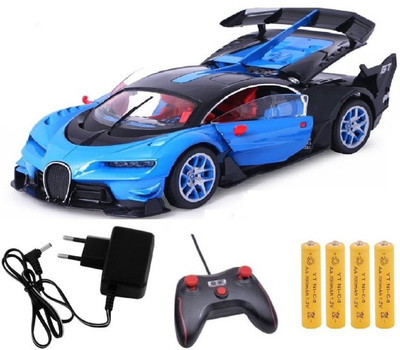 

TENDERFEET Bugatti Style Remote Rechargeable Car With Opening Doors (Blue)(Multicolor)