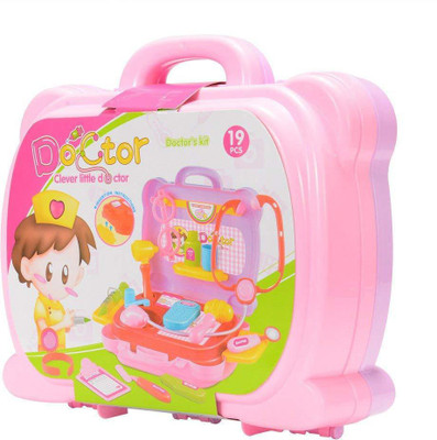 

Shanbuyers Role Play Doctor's Suitcase Kit Toy Set with Multiple Accessories for Kids (19 Pcs) (Multi-Color)