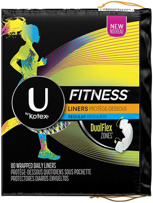 

Kotex Fitness Pantiliners, Light Absorbency Liners, Regular, Fragrance-Free, 80 Count (Pack of 6) Pantyliner(Pack of 80)