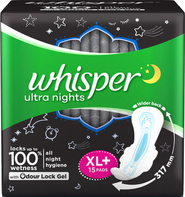 

Whisper Ultra Night Plus Sanitary Pad(Pack of 15)