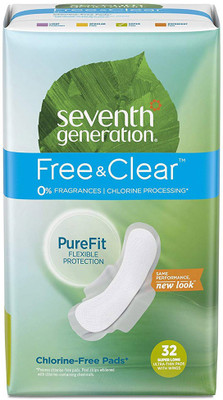 

Seventh Generation Ultra Thin Pads, Super Long with Wings, Free & Clear, 32 Count Sanitary Pad(Pack of 32)