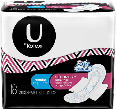 

Kotex Security Ultra Thin Pads with Wings, Regular, Unscented, 18 Count (Pack of 12) Sanitary Pad(Pack of 18)