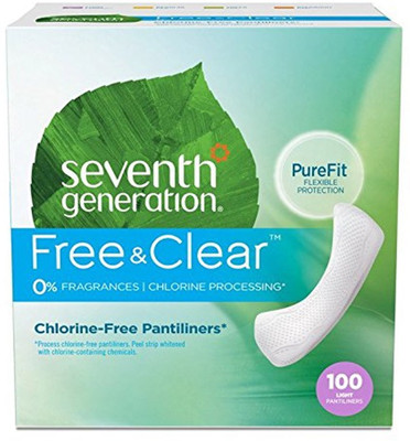 

Seventh Generation Pantiliner Pads Free & Clear, 100 Count Pantyliner(Pack of 100)